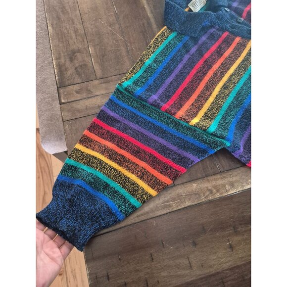 Vintage Stefano Rainbow Striped Polo Sweater One Size - Picture 3 of 4